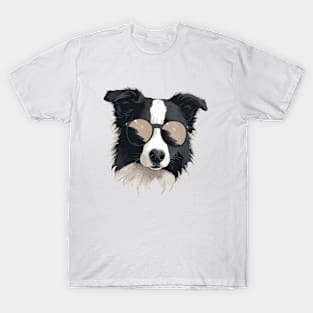 Border Collie With Sunglasses T-Shirt